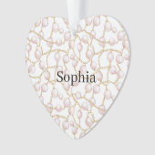 Pink Pearls Gold Chain Christmas Ornament (voorkant)