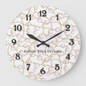 Pink Pearls Gold Chain   Grote Klok (Voorkant)