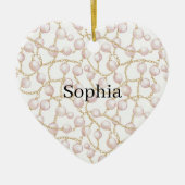 Pink Pearls Gold Chain   Keramisch Ornament (Voorkant)