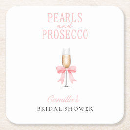 Pink Pearls & Prosecco Vrijgezellenfeest Kartonnen Onderzetters