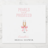 Pink Pearls & Prosecco Vrijgezellenfeest Sparkling Wijnetiket (Enkel label)