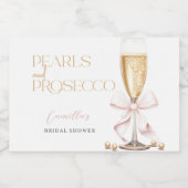Pink Pearls & Prosecco Vrijgezellenfeest Sparkling Wijnetiket (Enkel label)