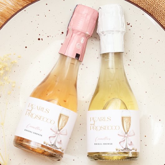 Pink Pearls & Prosecco Vrijgezellenfeest Sparkling Wijnetiket