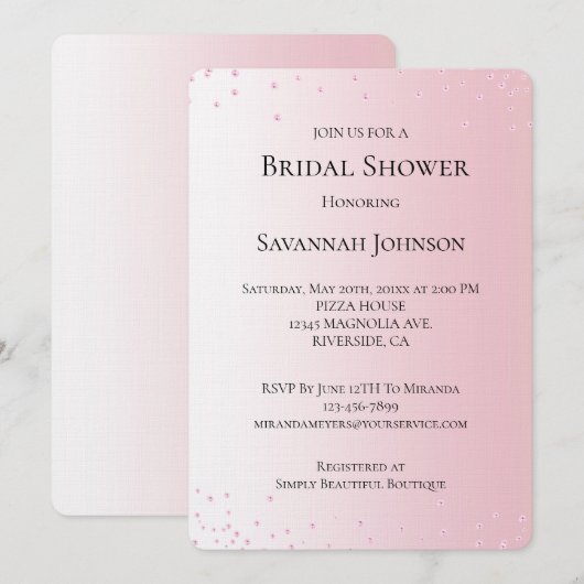 Pink Pearls-Vrijgezellenfeest Kaart (Voorkant / Achterkant)