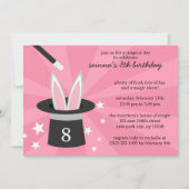 Pink Peek-a-Boo Rabbit Custom Magic Birthday Party Kaart (Voorkant)
