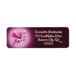 Pink Pegasus Fantasy Adreslabel Etiket