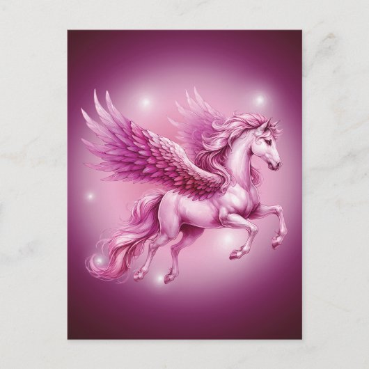 Pink Pegasus  Fantasy Briefkaart (Voorkant)