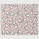 Pink Penguin Baby shower Cadeaupapier (Vlak)