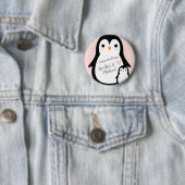 Pink Penguin Baby shower Ronde Button 5,7 Cm (In situ)