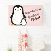 Pink Penguin Baby shower Spandoek (Insitu)