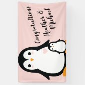 Pink Penguin Baby shower Spandoek (Verticaal)