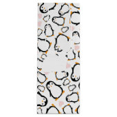 Pink Penguin Baby shower Wijn Cadeautas (Voorkant)