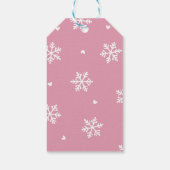 Pink Penguin Winter Baby shower Cadeaulabel (Achterkant)
