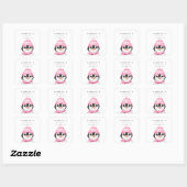 Pink Penguin Winter Baby shower Vierkante Sticker (Vel)