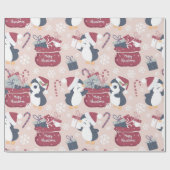 Pink Penguins  Cadeaupapier (Vlak)