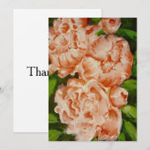 Pink Peoney Feestdagenkaart (Voorkant / Achterkant)