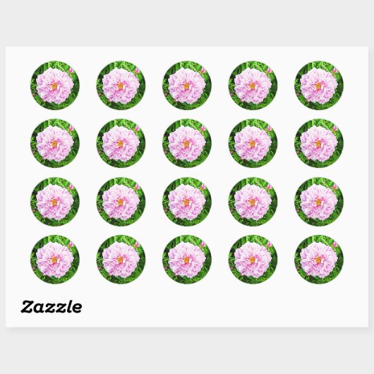 Pink Peonie Floral Stickers (Vel)