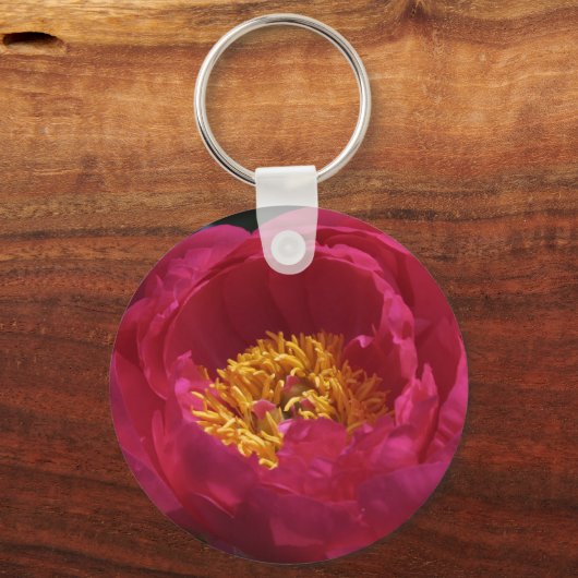 Pink Peonie Sleutelhanger (Voorkant)