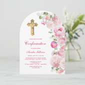 Pink Peonies Arch bevestiging Kaart (Staand voorkant)