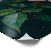 Pink Peonies Artwork on Emerald Green Perfect Poster (Hoek)