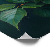 Pink Peonies Artwork on Emerald Green Poster (Hoek)