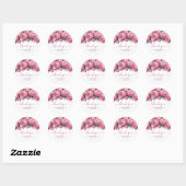 Pink Peonies Baby shower Bedankt Ronde Sticker (Vel)
