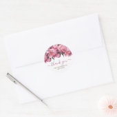 Pink Peonies Baby shower Bedankt Ronde Sticker (Envelop)