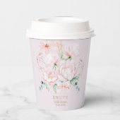 Pink Peonies Bow Wildflower Garden Vrijgezellenfee Papieren Bekers (Achterkant)