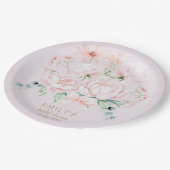 Pink Peonies Bow Wildflower Garden Vrijgezellenfee Papieren Bordje (Gekanteld)