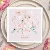 Pink Peonies Bow Wildflower Garden Vrijgezellenfee Servet