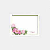 Pink Peonies Corner Border Post-it Notes (Voorkant)