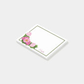 Pink Peonies Corner Border Post-it Notes (Schuin)