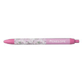 Pink Peonies Custom Name Pen (Voorkant)