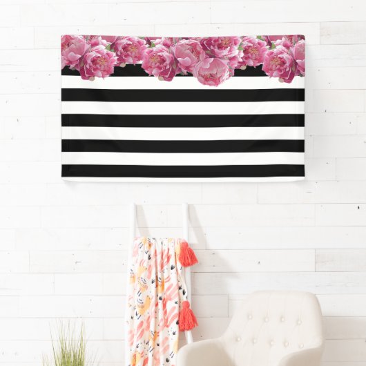 Pink Peonies Floral Backdrop Spandoek (Insitu)