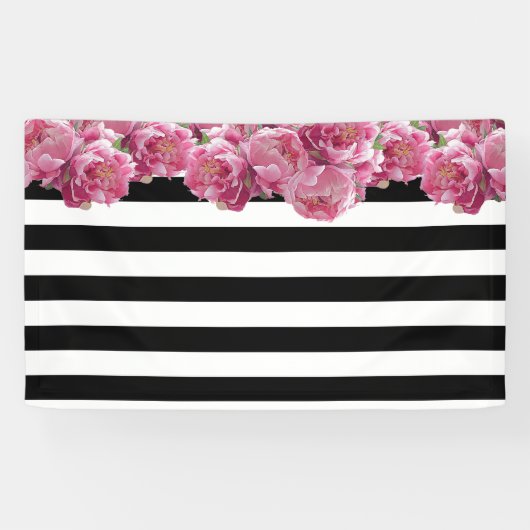 Pink Peonies Floral Backdrop Spandoek (Horizontaal)