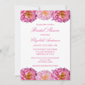 Pink Peonies Floral Bridal Shower Kaart (Voorkant)
