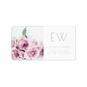 PINK PEONIES FLORAL FOTOGRAPHY ADRESETIKETTEN ETIKET (Voorkant)