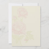 Pink Peonies Floral Invitation Kaart (Achterkant)