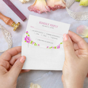 Pink Peonies Floral Magenta RSVP