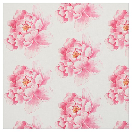 Pink Peonies Floral Stof (Swatch)