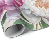 Pink Peonies Floral Vrijgezellenfeest Cadeaupapier (Rol Hoek)