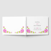Pink Peonies Floral Wedding Guest Book Gastenboek (Volledig)