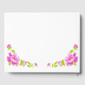 Pink Peonies Floral Wedding Guest Book Gastenboek (Achterkant)