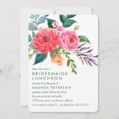 Pink Peonies Greenery Bridesmaids Luncheon Wedding Kaart (Voorkant)