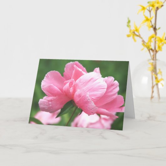 Pink Peonies Greeting Card Kaart (Gele Bloem)