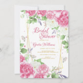 Pink Peonies Invitation Kaart (Voorkant)