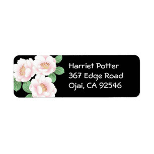 Pink Peonies Japanse Floral Kimono Etiket