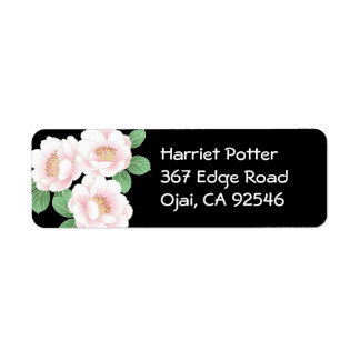 Pink Peonies Japanse Floral Kimono Etiket