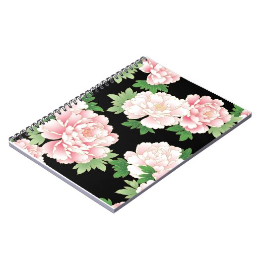 Pink Peonies Japanse Floral Kimono Notitieboek (Linkerzijde)