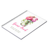 Pink Peonies Mason Jar Bridal Shower Guest Book Notitieboek (Linkerzijde)